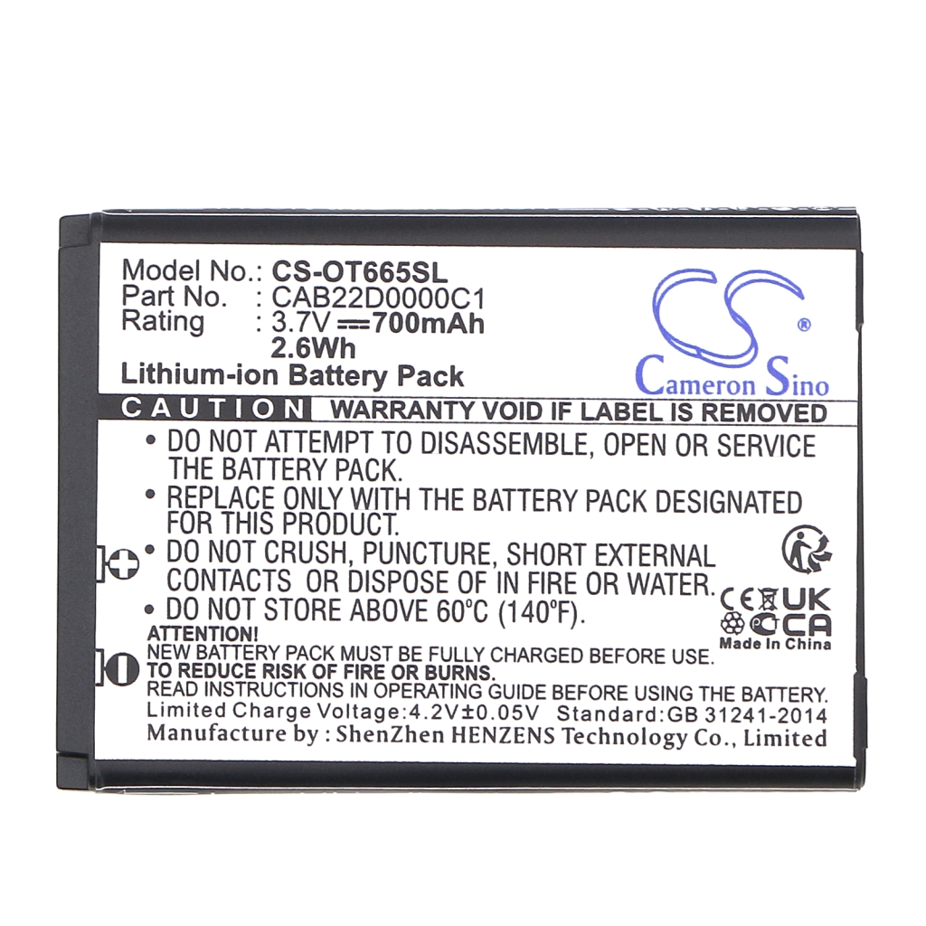 Mobile Phone Battery Alcatel One Touch 2010D