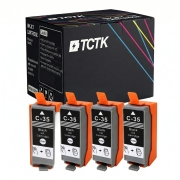 TCTK Ink Cartridges C-35BK 4-pack Black compatible with Canon PIXMA iP100 iP100B iP110, for PIXMA TR150 with battery
