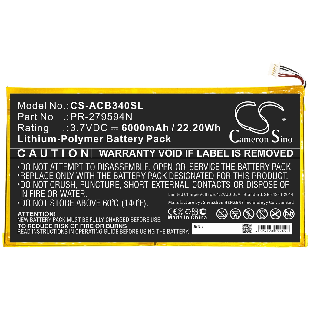 Baterie do tabletów Acer CS-ACB340SL