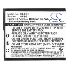 Compatible battery replacement for Sony NP-BG1,NP-FG1