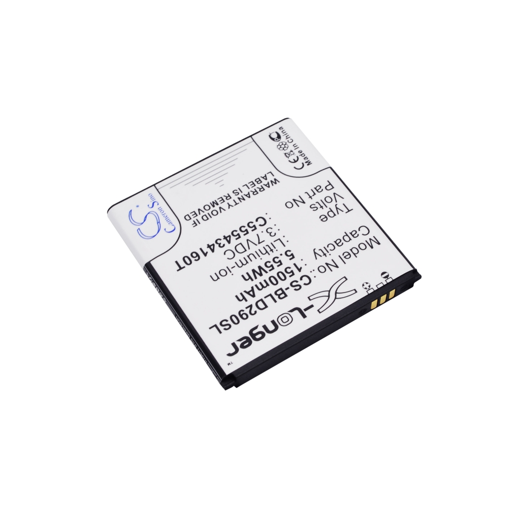 Bateria Li-ion X-Longer CS-BLD290SL 3,7V 1500mAh skośny widok etykiety