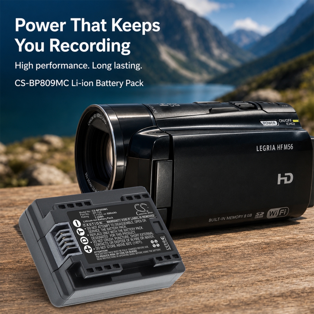 Battery compatible with Canon CS-BP809MC