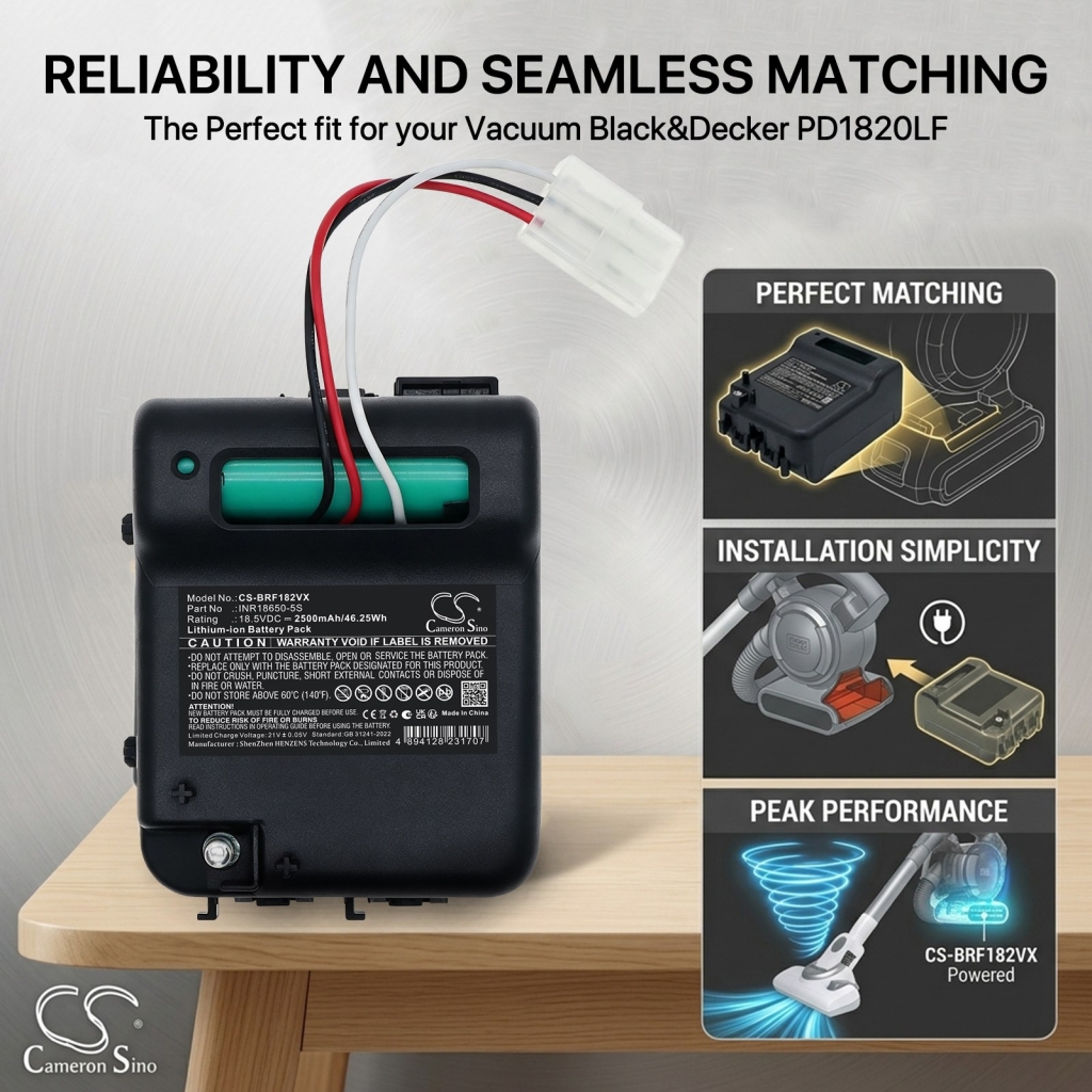 Batteries compatible with Black&Decker PD1820LF PD1820LF CS-BRF182VX