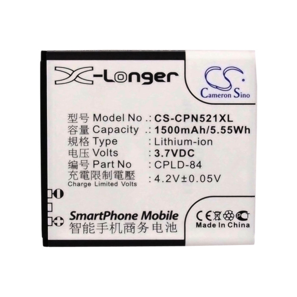 CS-CPN521XL przednia etykieta 1500mAh 3,7VDC CPLD-84 X-Longer Li-ion Cameron Sino