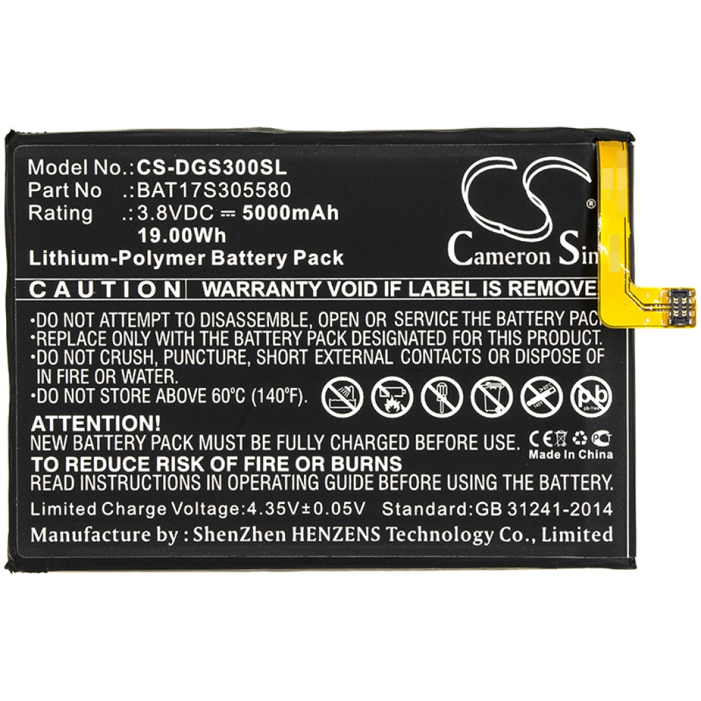 Compatible battery replacement for Doogee BAT17S305580
