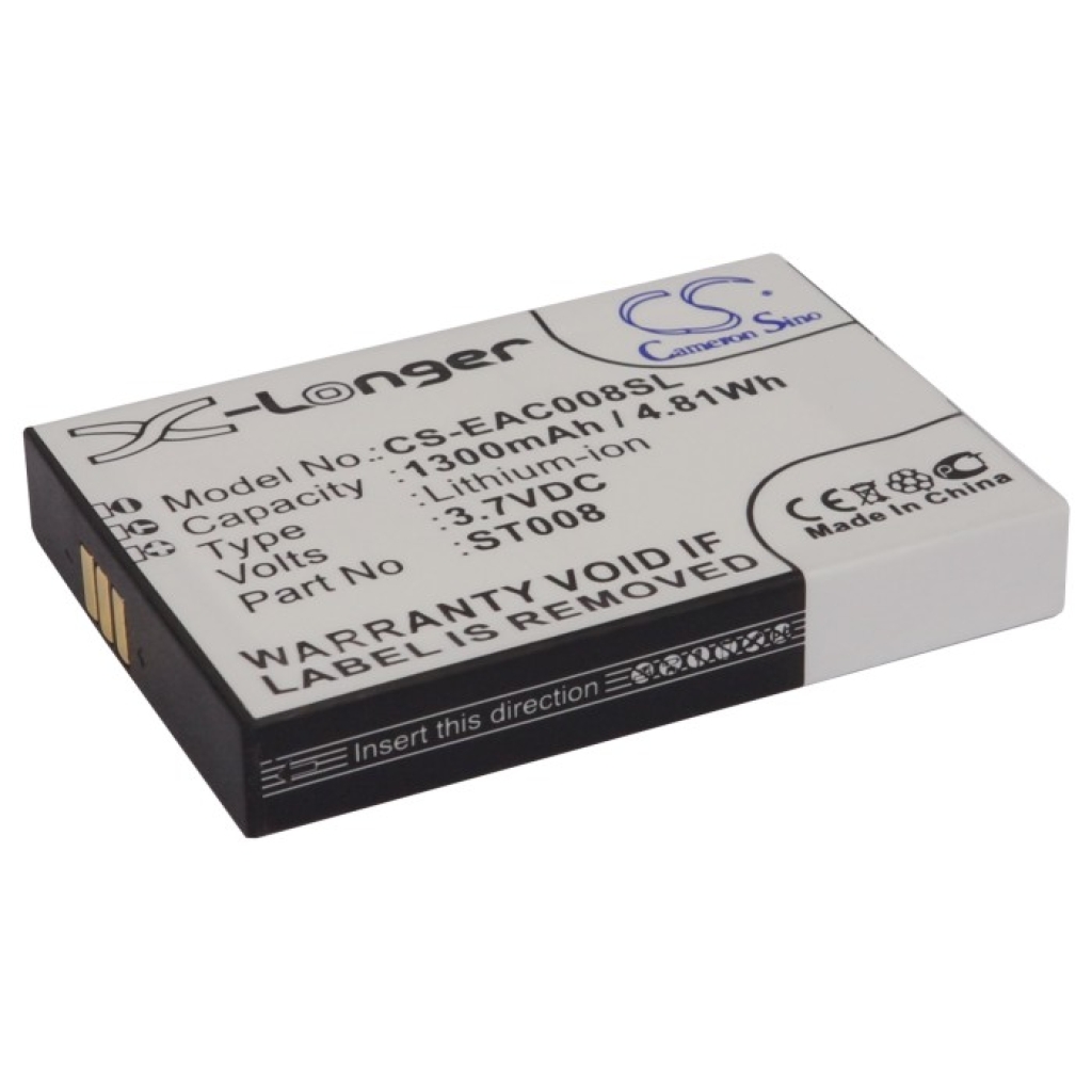 Cameron Sino X-Longer CS-EAC008SL widok przedniej etykiety: X-Longer, 1300mAh/4,81Wh, 3,7VDC, Part ST008