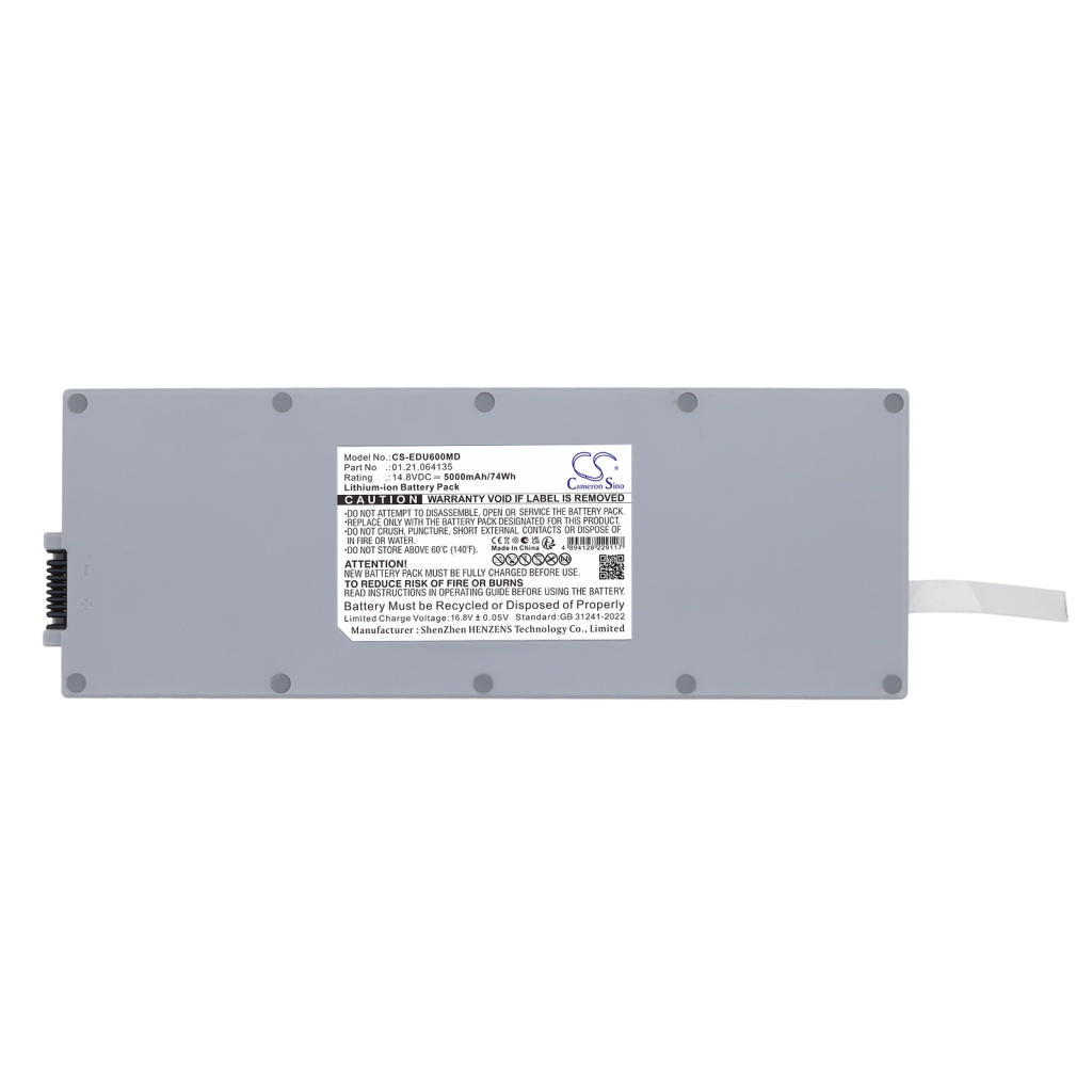 Cameron Sino CS-EDU600MD grafika marketingowa: 5000mAh/14,8V/74Wh, biały pakiet w obudowie