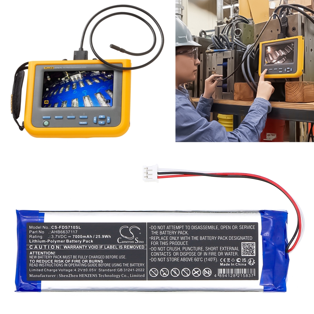 Compatible battery replacement for Fluke AHB6637117