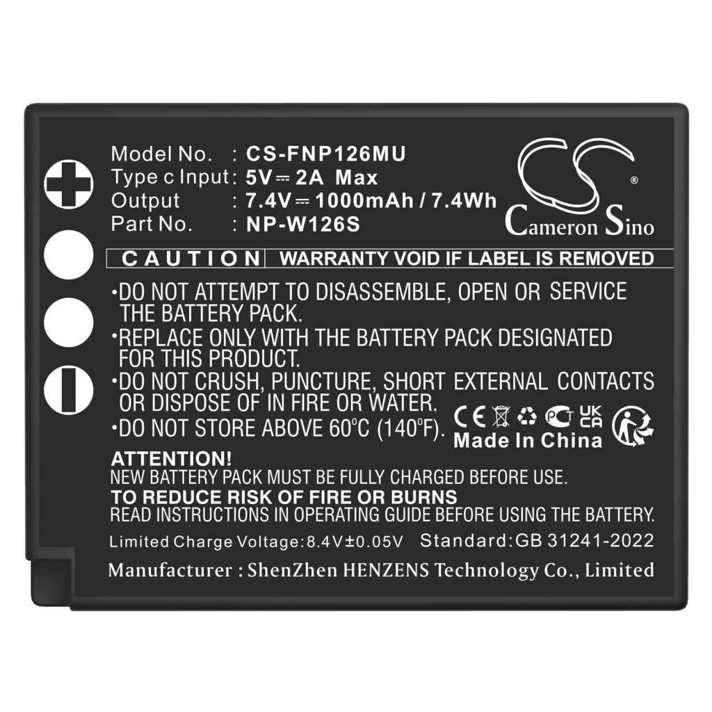 Battery Replaces NP-W126