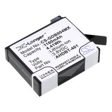 Compatible battery replacement for GoPro 335-06532-000,AHDBT-401
