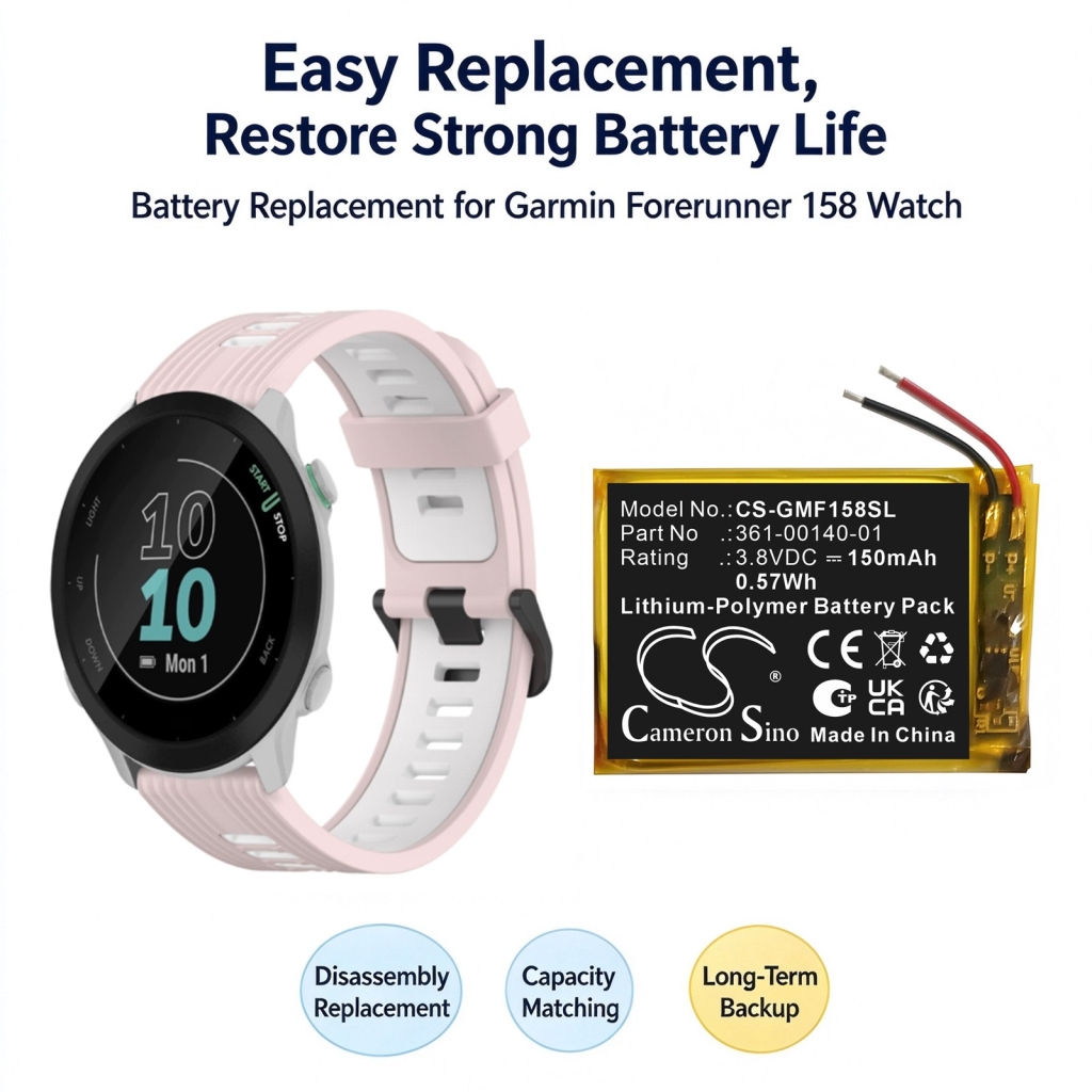Baterie kompatybilny z Garmin Forerunner 158 CS-GMF158SL