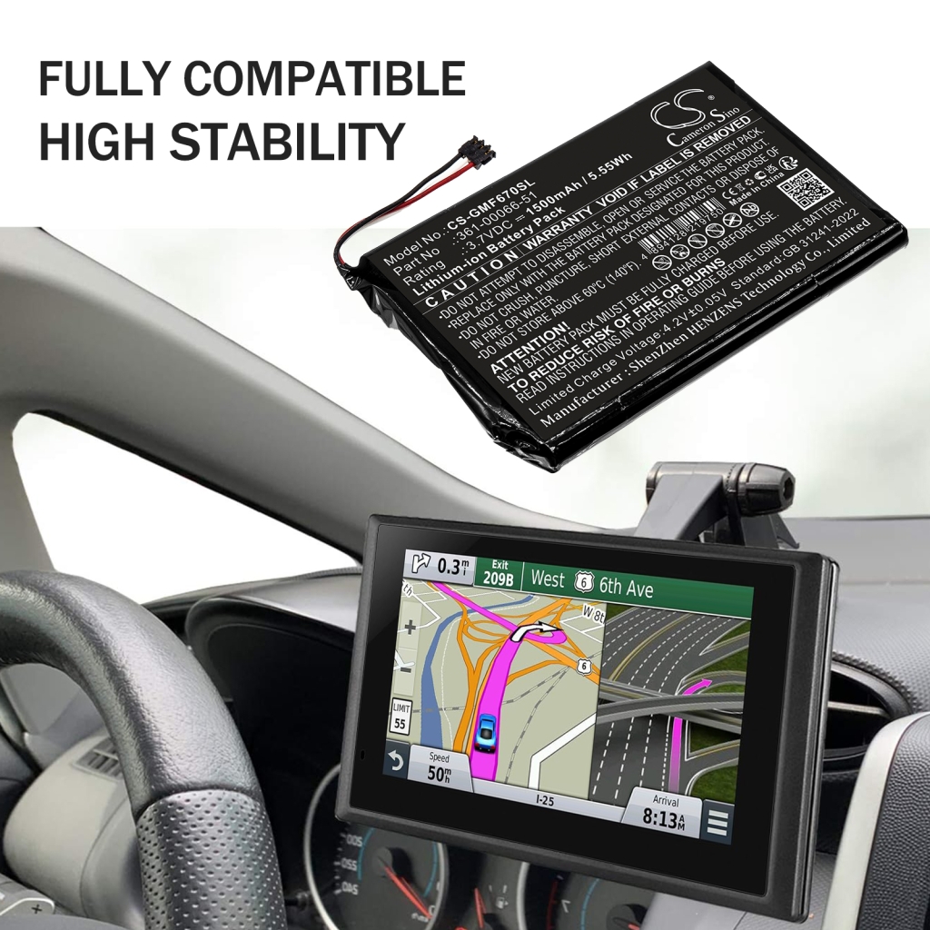 Baterie do nawigacji (GPS) Garmin CS-GMF670SL