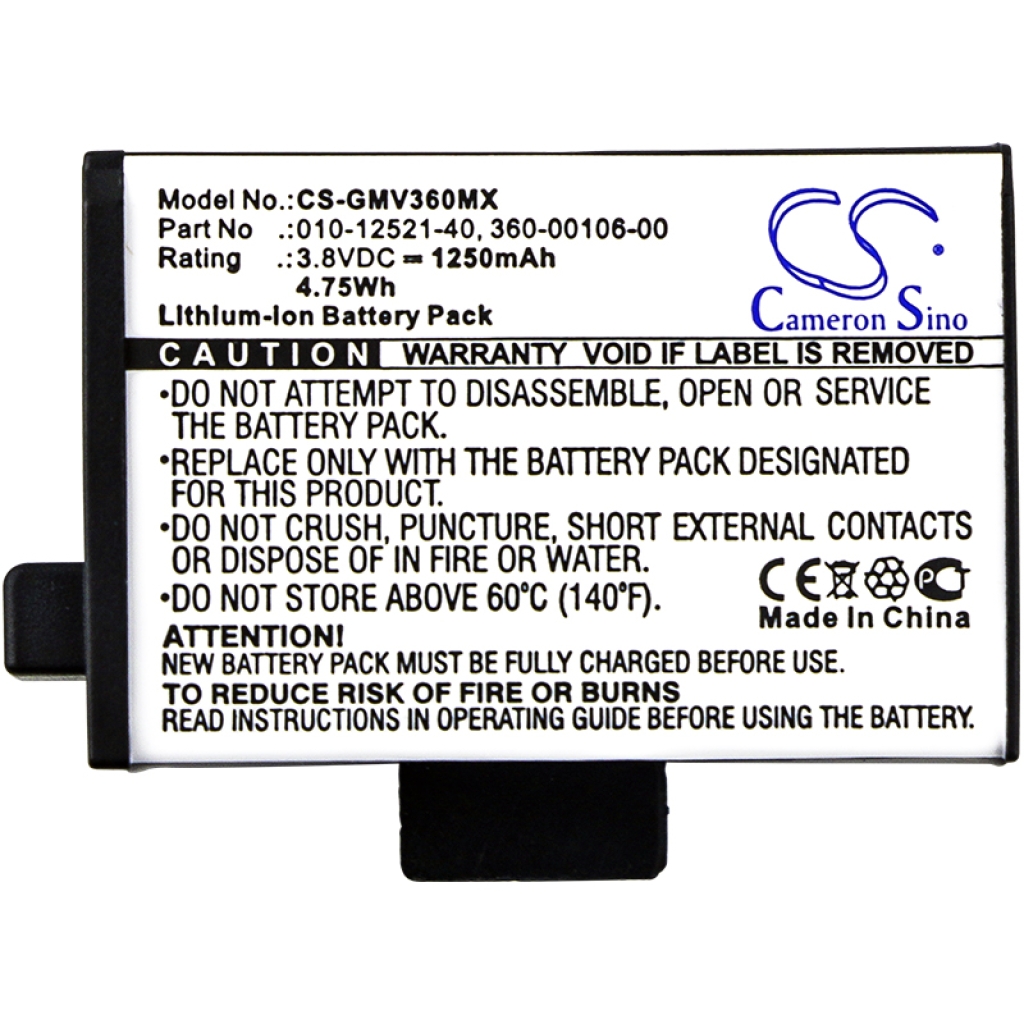 Cameron Sino CS-GMV360MX płaski widok przedniej etykiety: 3,8V 1250mAh