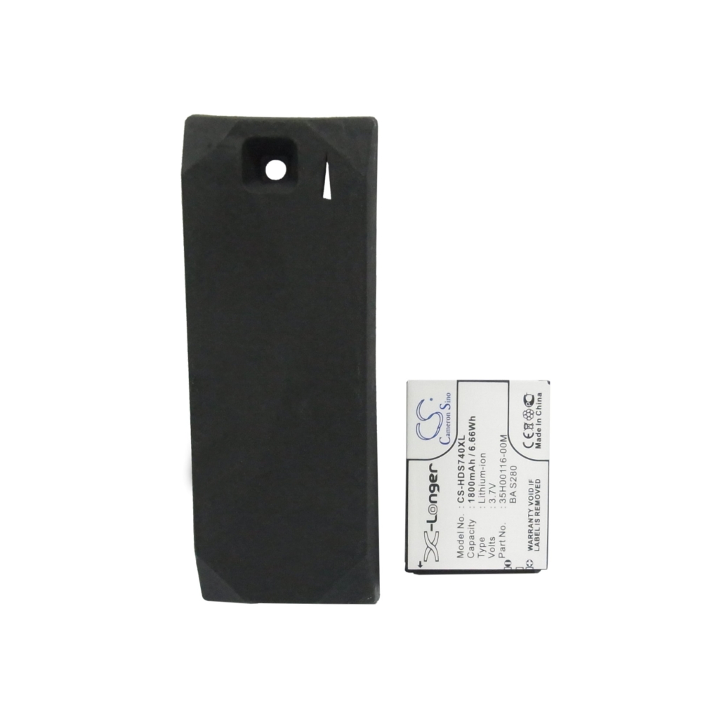 Cameron Sino X-Longer CS-HDS740XL widok płasko rozłożony: 3,7V 1800mAh, branding X-Longer, wydłużona tylna pokrywa