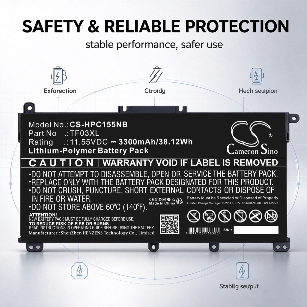 Batteries compatible with HP Pavilion 14-BF 14-BF000NO 14-BF001TX CS-HPC155NB