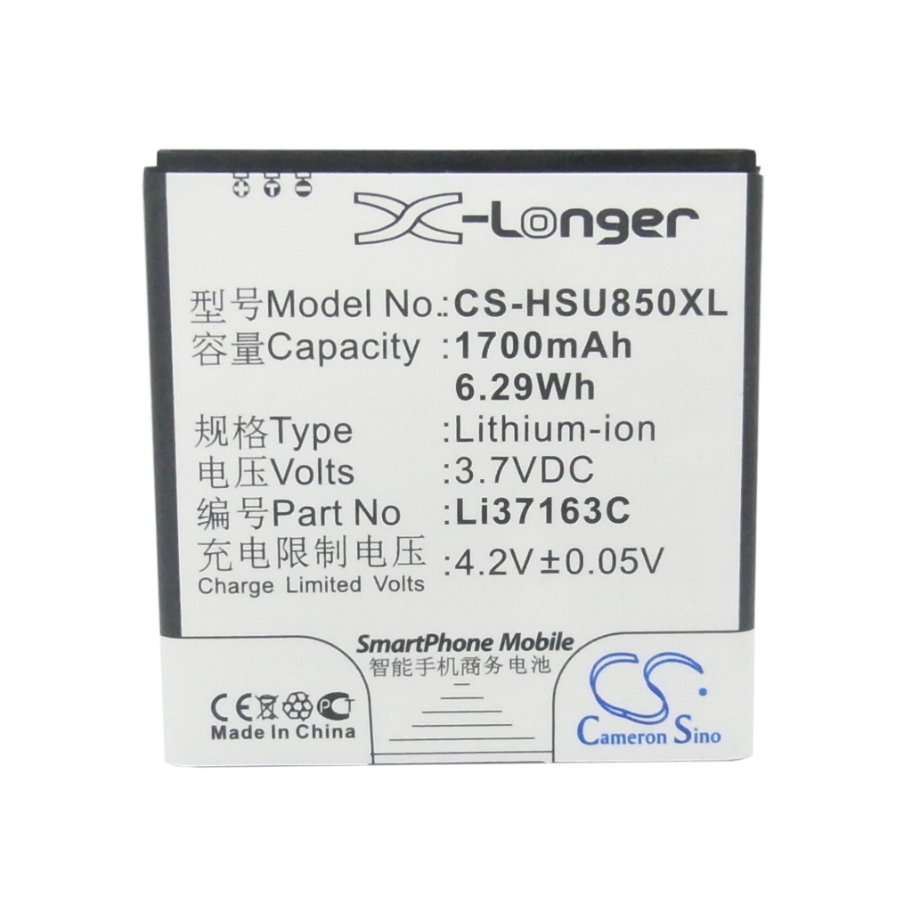 Cameron Sino X-Longer widok z przodu: 1700mAh 3,7V 6,29Wh