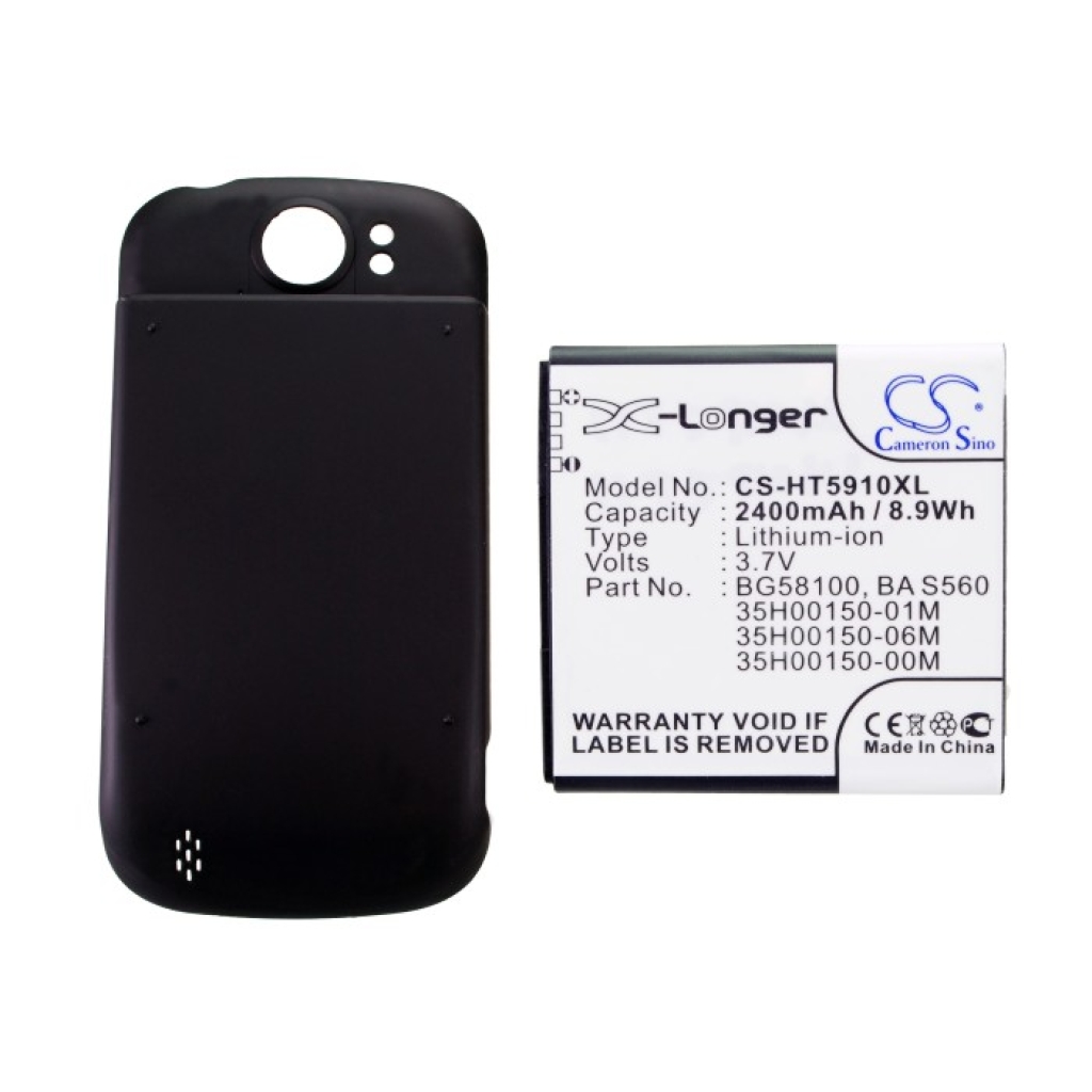 Cameron Sino CS-HT5910XL bateria z ciemną pokrywą — płaski widok przedniej etykiety z pełną specyfikacją: 3,7V