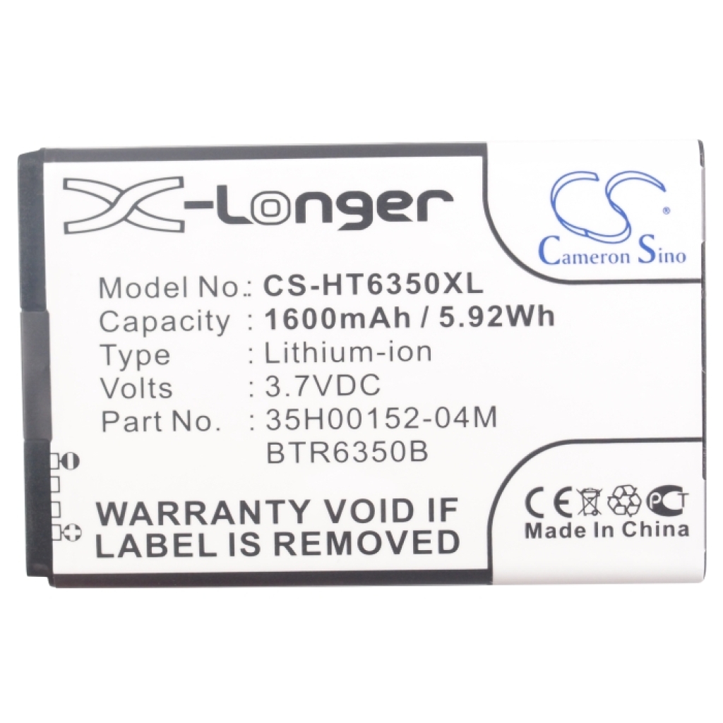 Cameron Sino CS-HT6350XL widok z boku ze stykami i logo: 3,7V 1600mAh