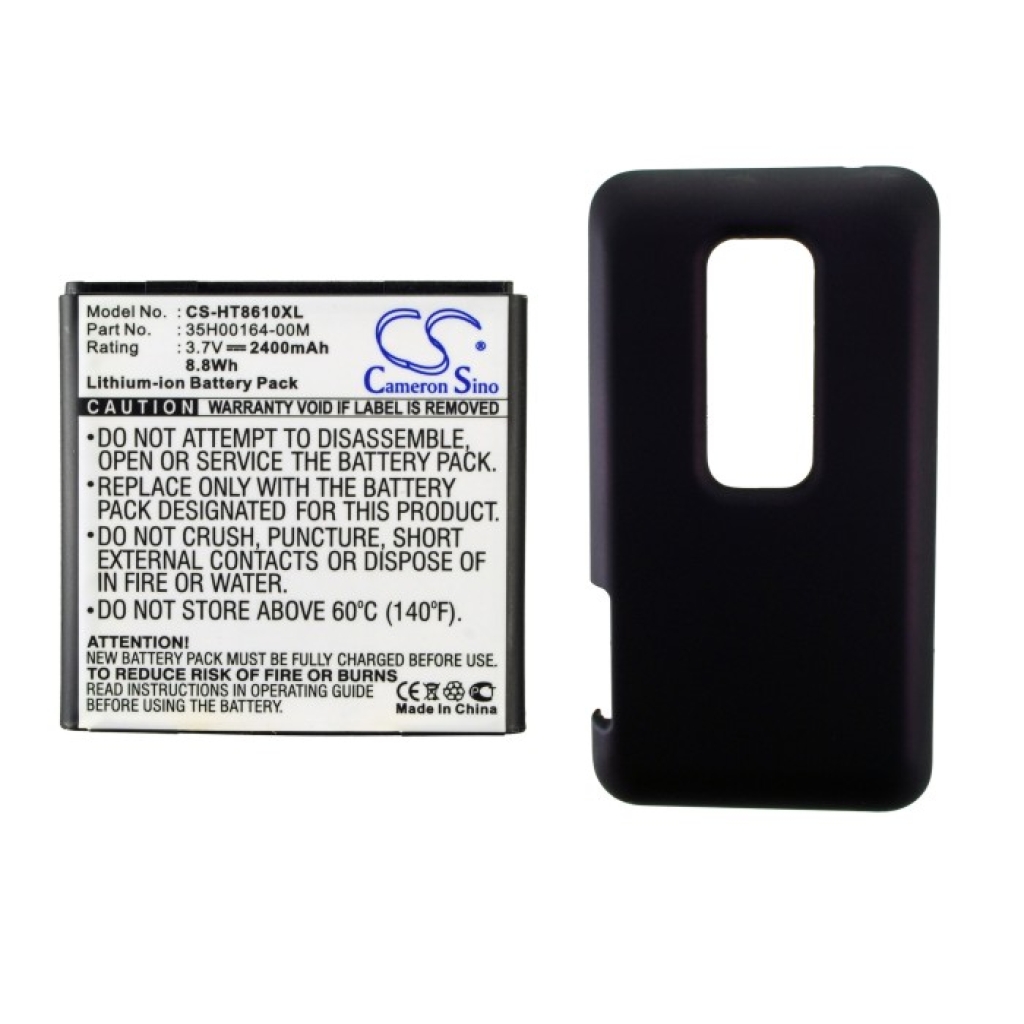 Cameron Sino CS-HT8610XL bateria Li-ion do HTC EVO 3D z gumową tylną pokrywą: 2400mAh