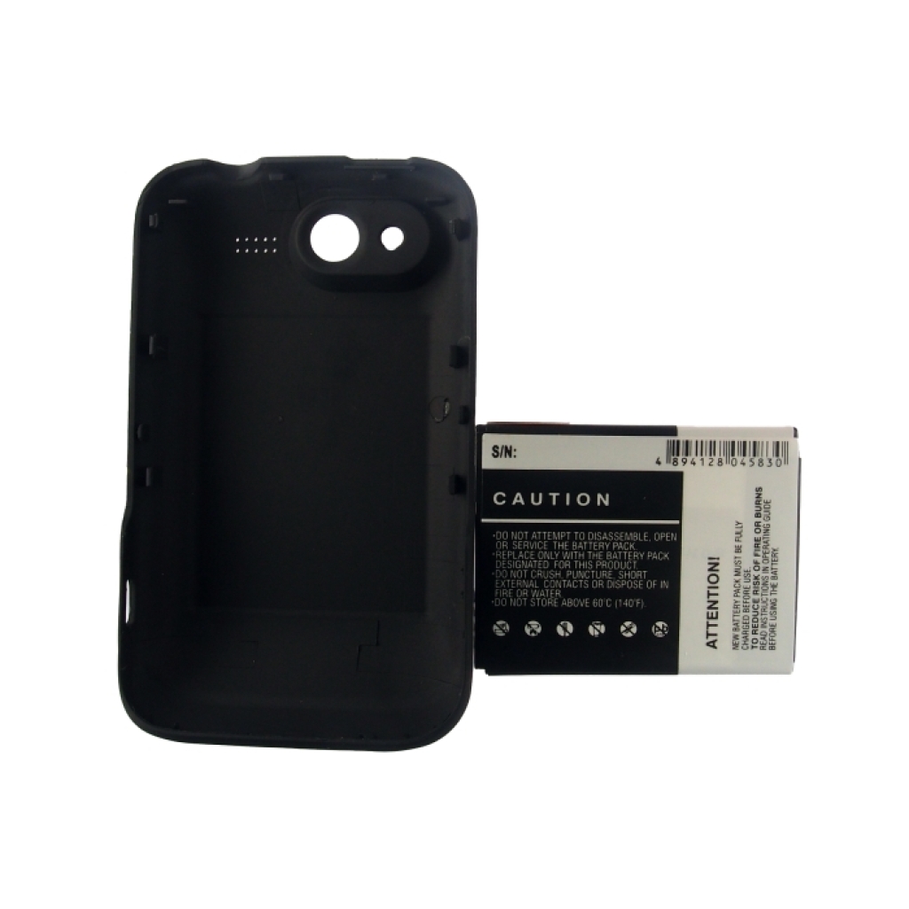 Cameron Sino CS-HTA510XL bateria w czarnej tylnej pokrywie, alternatywny widok z tekstem CAUTION