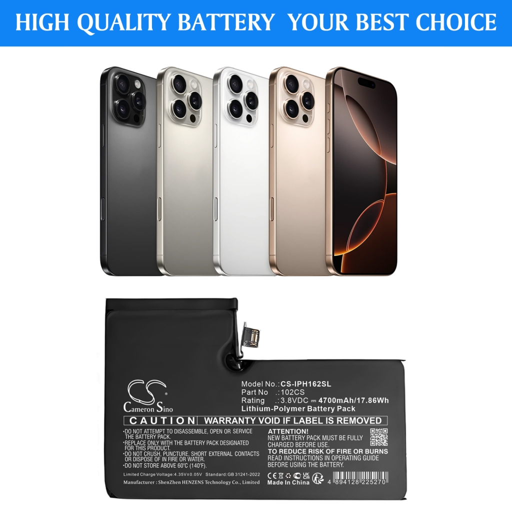 Mobile Phone Battery Apple CS-IPH162SL