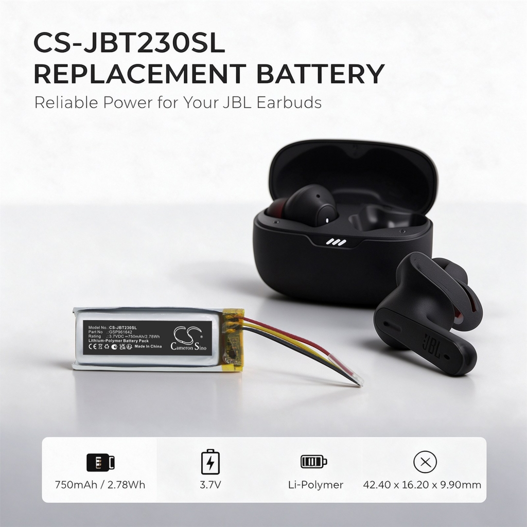 Baterie kompatybilny z JBL Tune 230NC Charging Case Beam 230NC Charging Case Beam Earbuds charging Case CS-JBT230SL