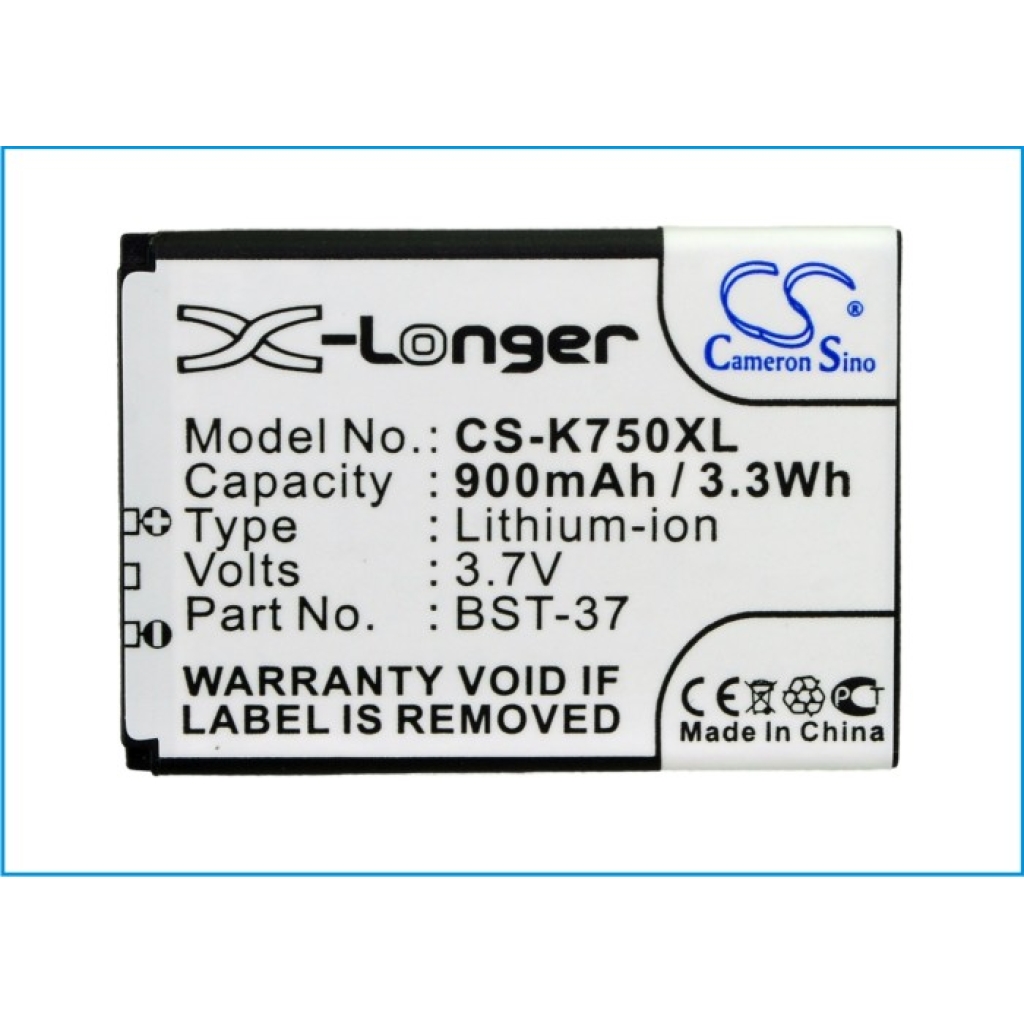 Bateria kompatybilny z Sony Ericsson CS-K750XL