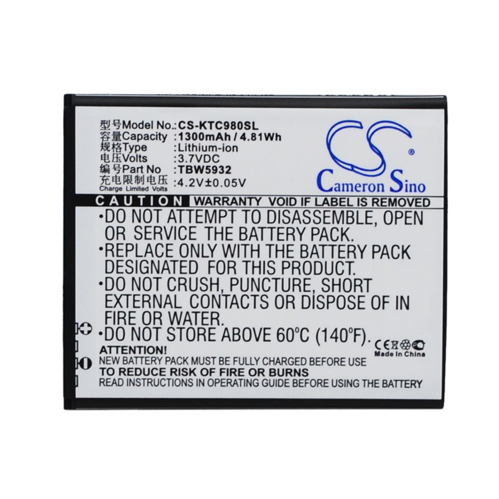 Mobile Phone Battery K-Touch CS-KTC980SL