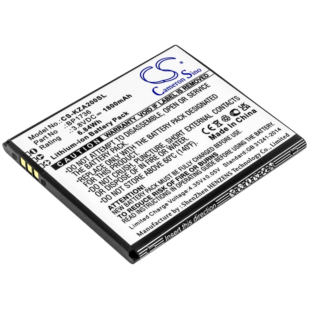 Baterie do telefonów komórkowych Kazuna CS-KZA200SL