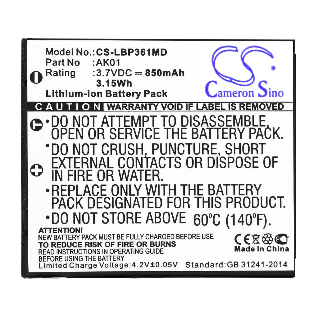 Camera Battery JAY-tech CS-LBP361MD
