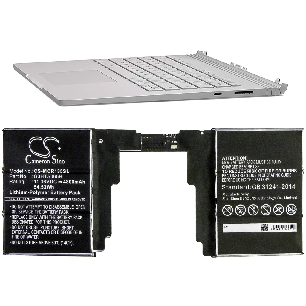Compatible battery replacement for Microsoft G3HTA065H