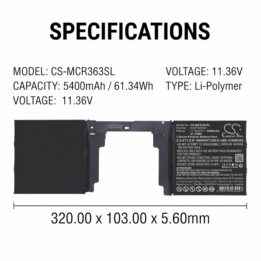 Bateria kompatybilny z Microsoft CS-MCR363SL