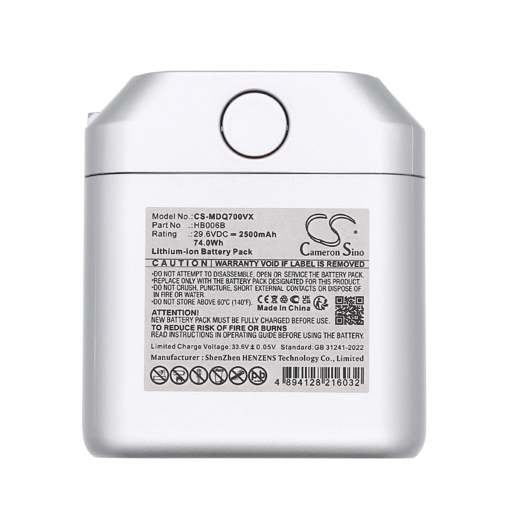 Compatible battery replacement for Midea HB006B