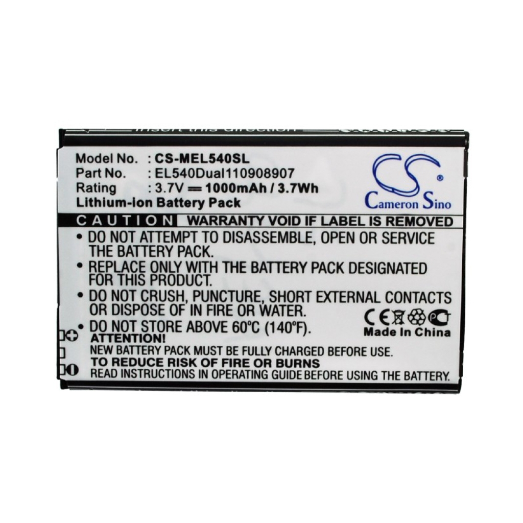 Baterie Zastępuje EL540Dual110908907