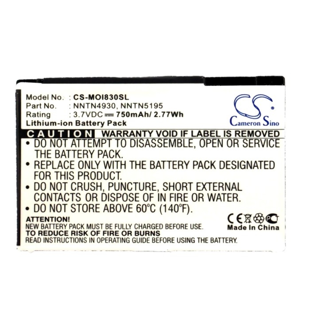 Bateria kompatybilny z Motorola CS-MOI830SL