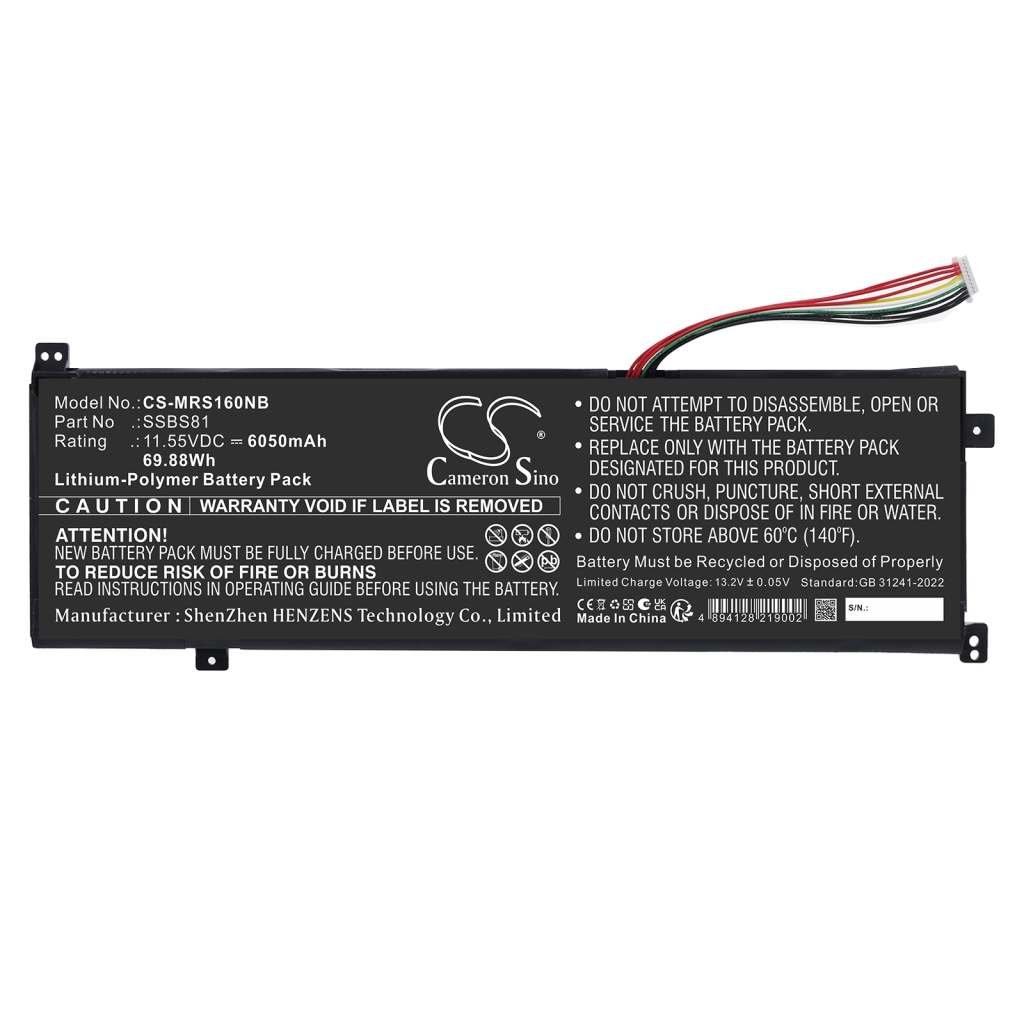 Bateria kompatybilny z Mechrevo CS-MRS160NB