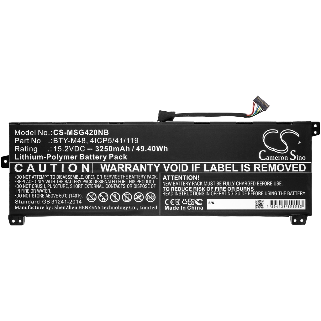 Notebook battery MSI CS-MSG420NB