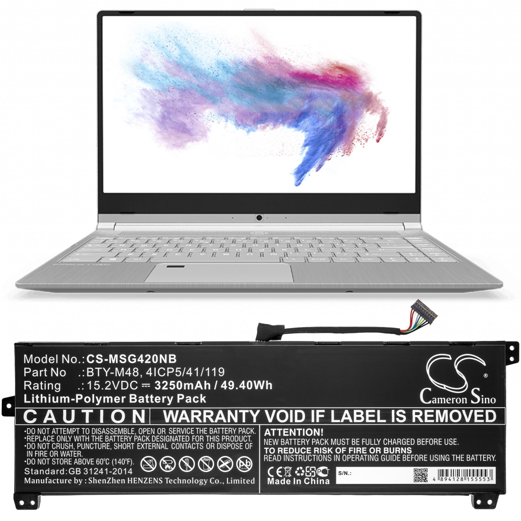 Notebook battery MSI CS-MSG420NB
