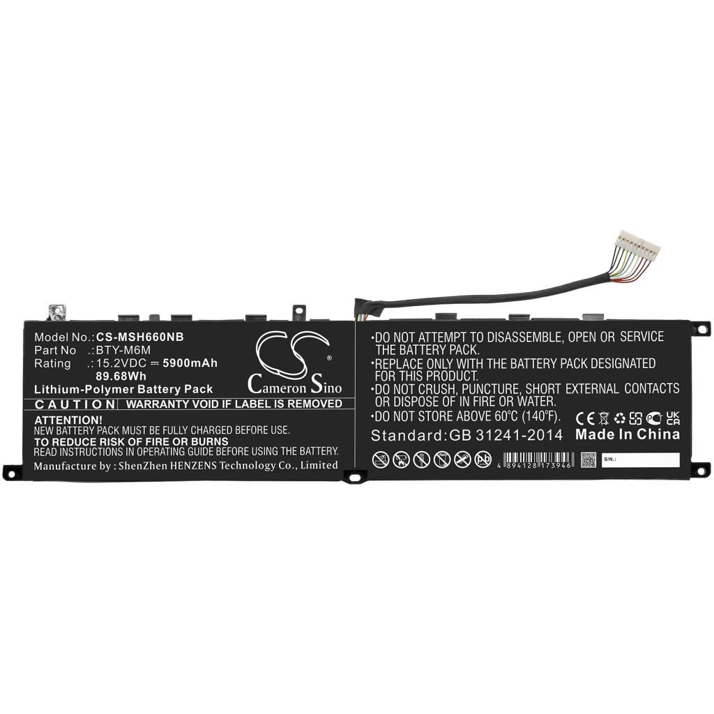 Bateria do notebooków MSI CS-MSH660NB