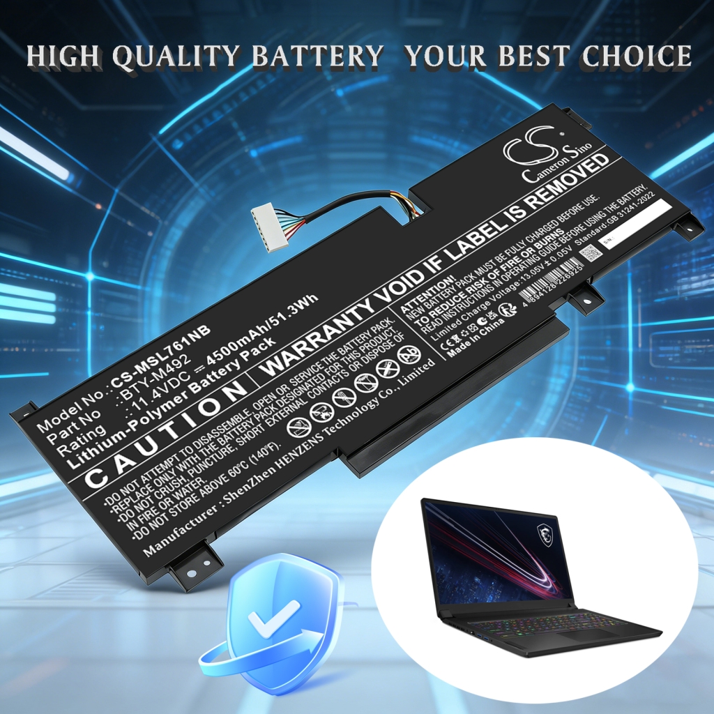 Battery for MSI Pulse GL76 11UEK-052PH