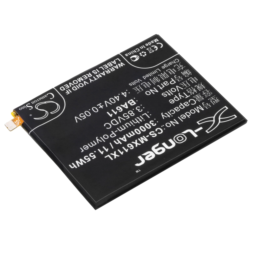 Compatible battery replacement for MeiZu BA611