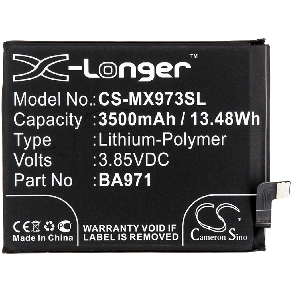 Compatible battery replacement for MeiZu BA971