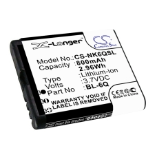 Compatible battery replacement for Nokia BL-6Q