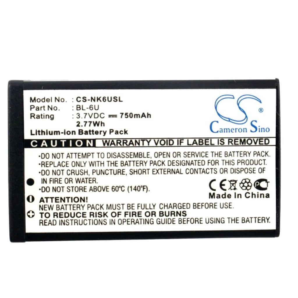 Baterie do telefonów komórkowych Nokia CS-NK6USL