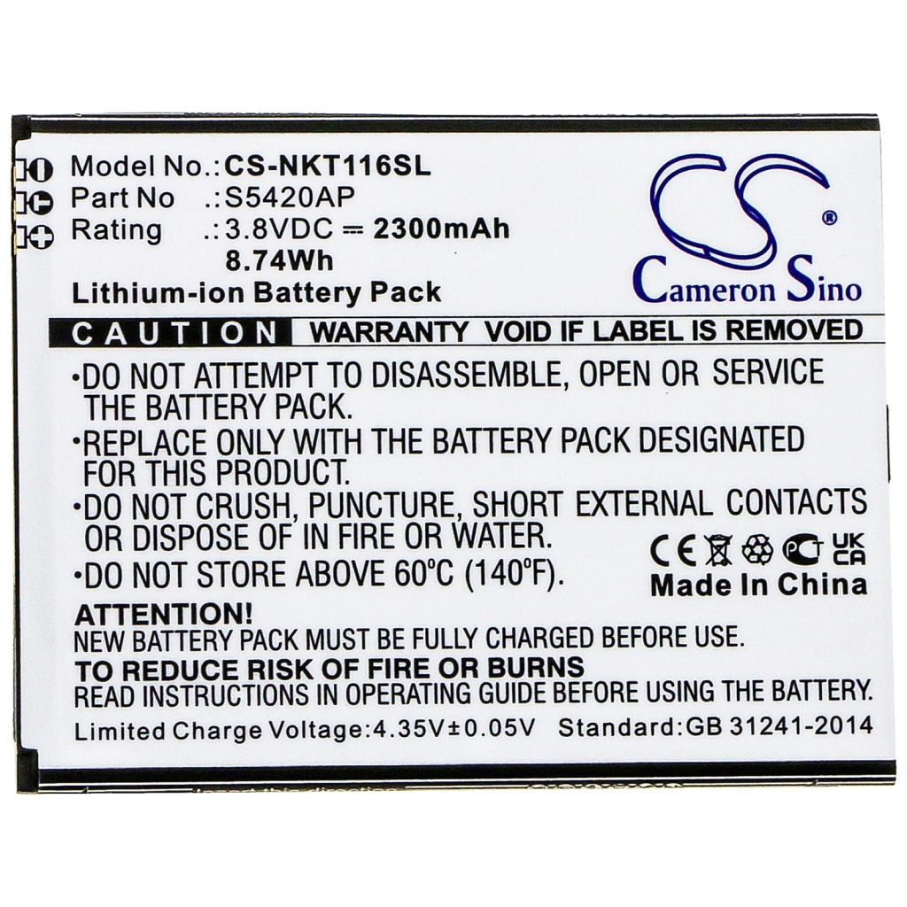Compatible battery replacement for Nokia S5420AP
