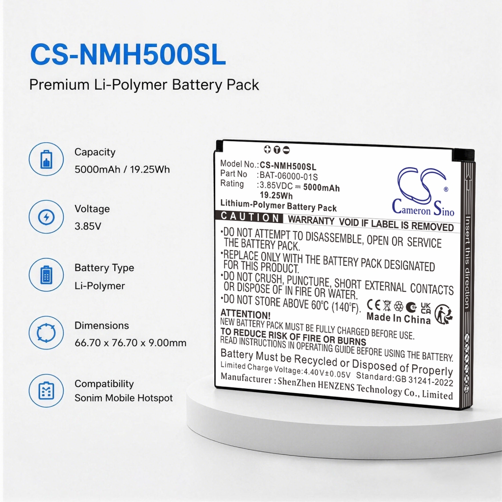 Bateria kompatybilny z Sonim CS-NMH500SL