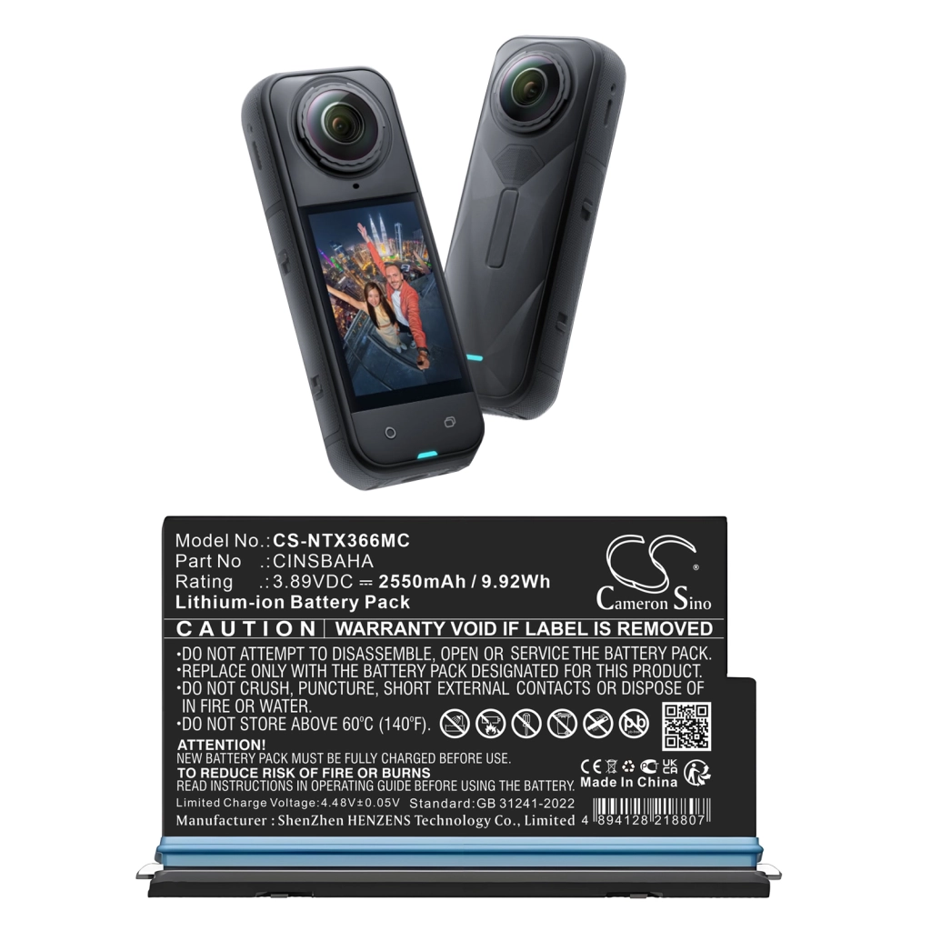 Baterie do aparatów fotograficznych Insta360 CS-NTX366MC
