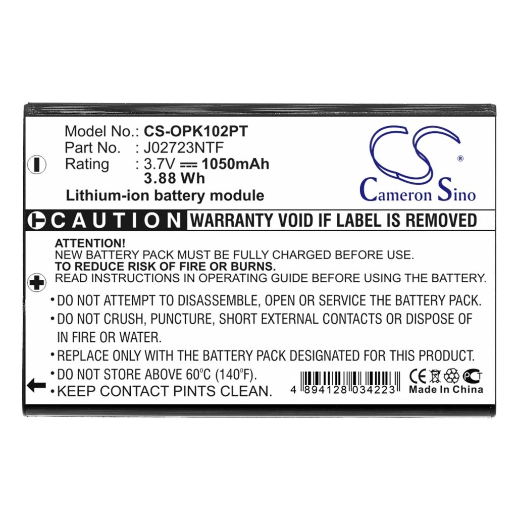 BarCode, Scanner Battery Opticon CS-OPK102PT