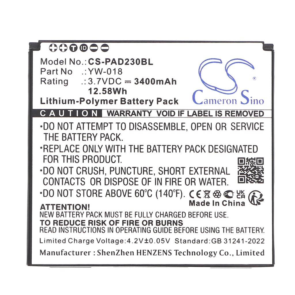 Payment Terminal Battery Pax CS-PAD230BL