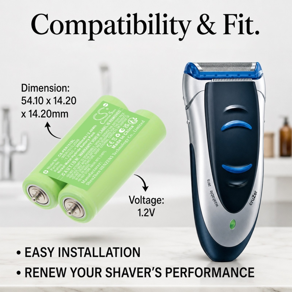 Battery compatible with Braun Panasonic CS-PER151SL